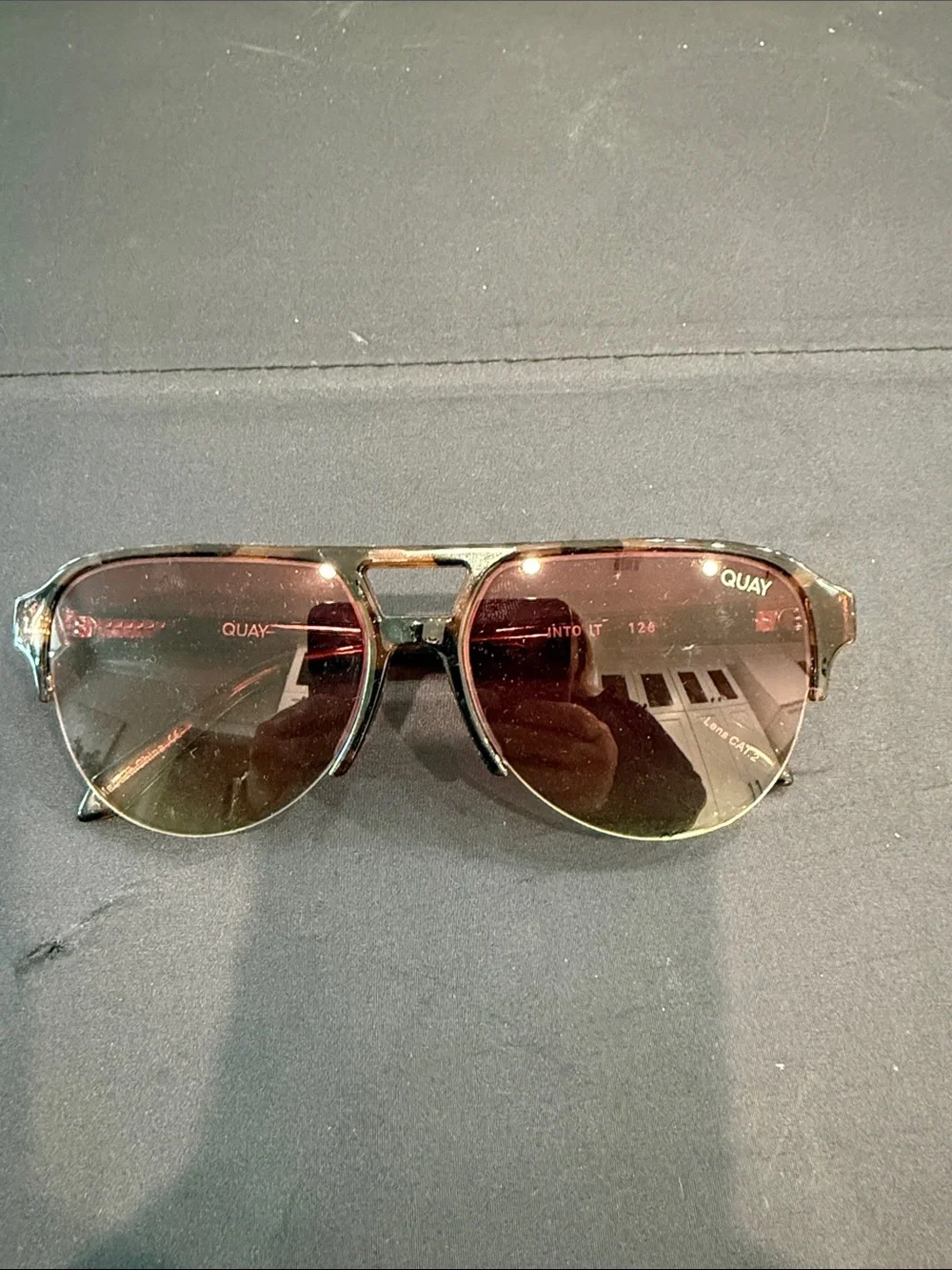 Quay Australia Tortoise Aviator Sunglasses with Brown Gradient Lenses